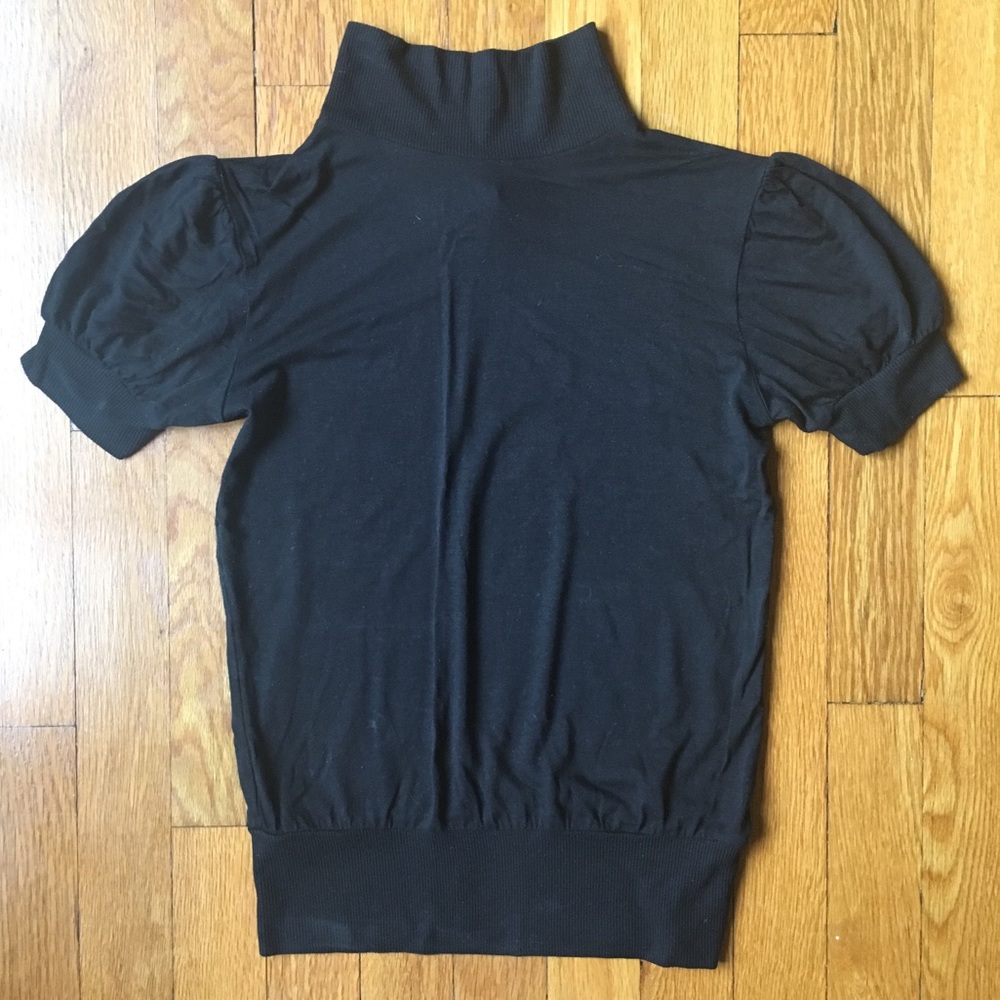 Tua Black Mockneck Top